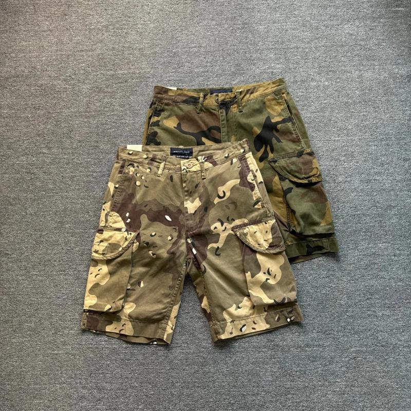 Men's Shorts Heavy Cotton Pure American Retro Multi-pocket Workwear Style Three-quarter Pants Japanese Casual Summer Trend