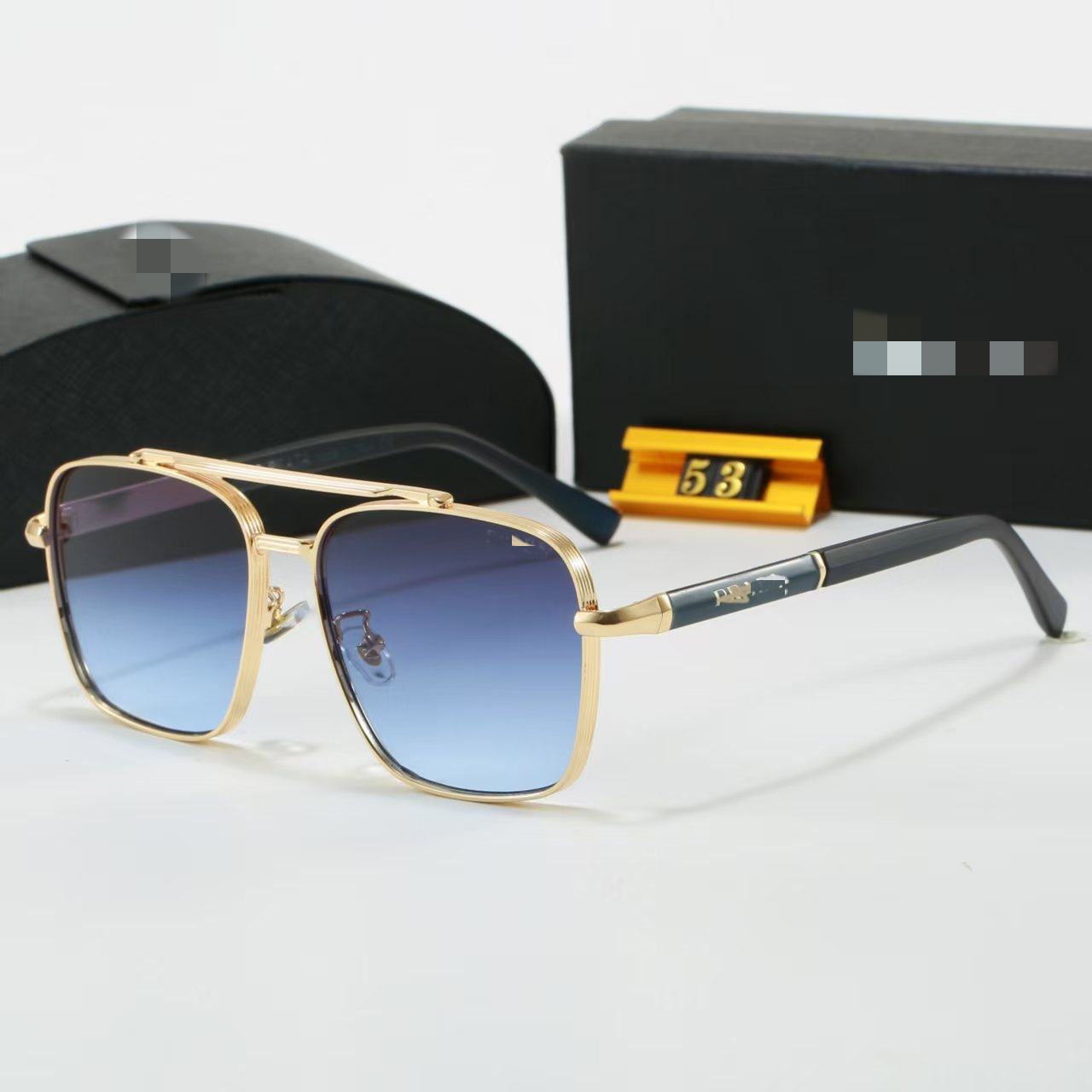 Men Women Polarized Sunglasses Luxury Brand Designer Vintage metal Letter Square Sunglasses Man Fashionable Driving Sun Glasses Eyewear Eyepieces