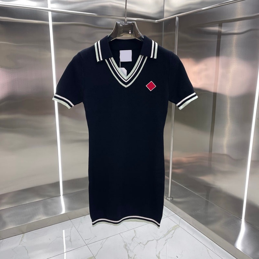 Varsity Polo Dress For Women Casual Wrap Hip Dress Knitted Dresses Designer Tennis Golf Sporty Dress Stylish Skinny Dress