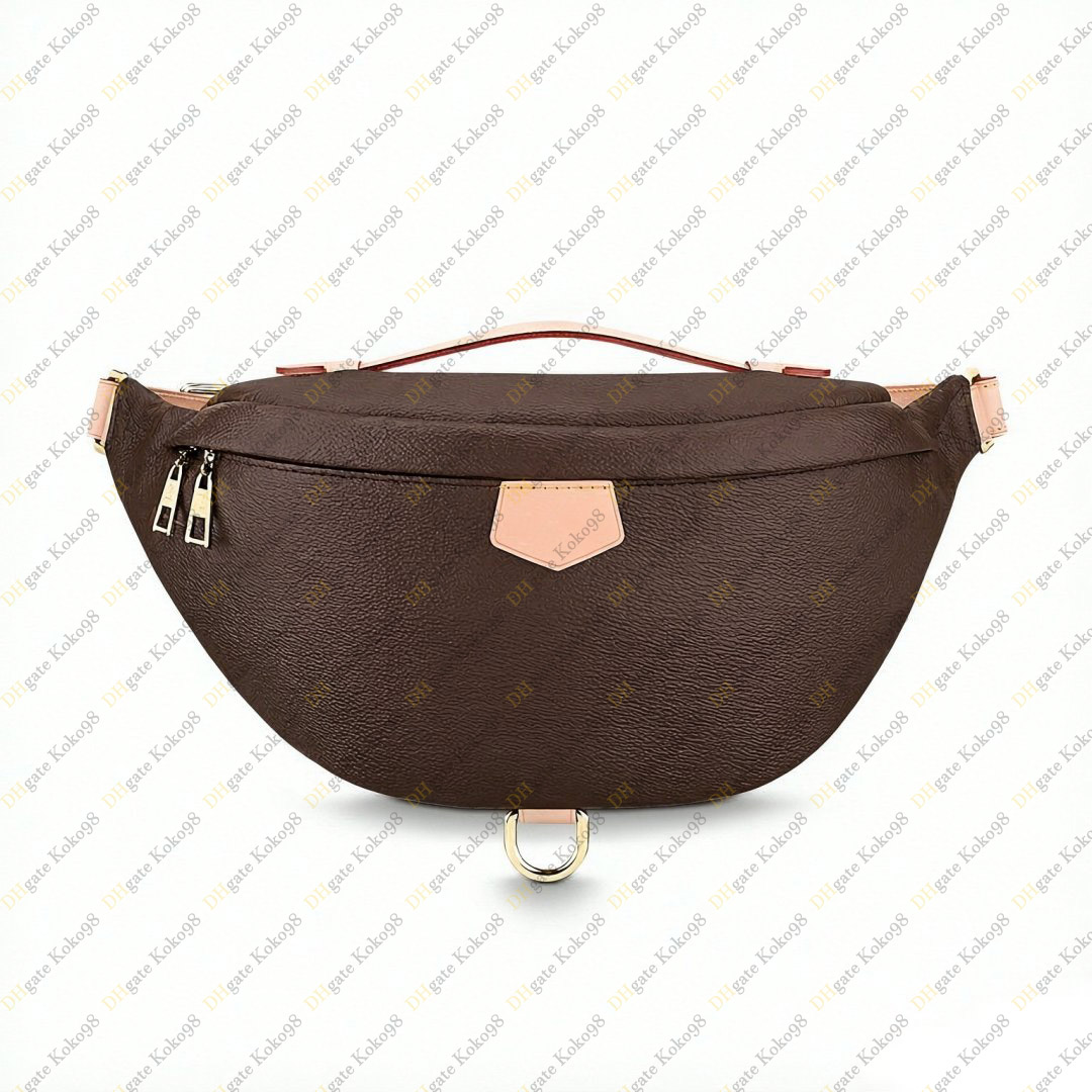 Genuine Leather Designe Bum Bag M43644 Brown Flowers Luxury TOP Mirror Quality Fashion Casual Neutral Handbags Optional Box Vacation Travel Size 37-