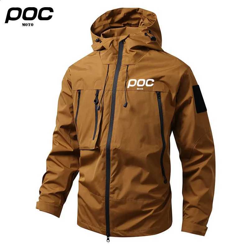 MTB 2025 New MOTO POC Windbreaker Bicycle Coat Cycling Raincoat Men's Motorcycle Downhill Bike Jacket Waterproof Hiking Jacket N260907