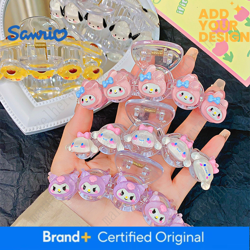 1Pc Hello kitty Clip Cute Japanese Korean Style Sanrio Adorable Pochacco My Melody Kuromi Updo Hair Claw Clip For Back Of Hair