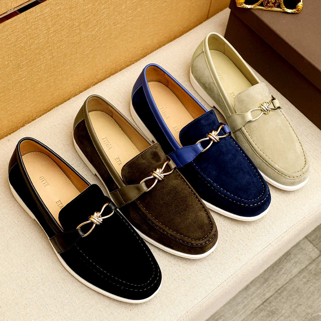 Top quality loafer Moccasin Fashion luxury Designer trainer Round Toe sneakers Flat casual shoe run Metal Horsebit Business dress men Summer Outdoor