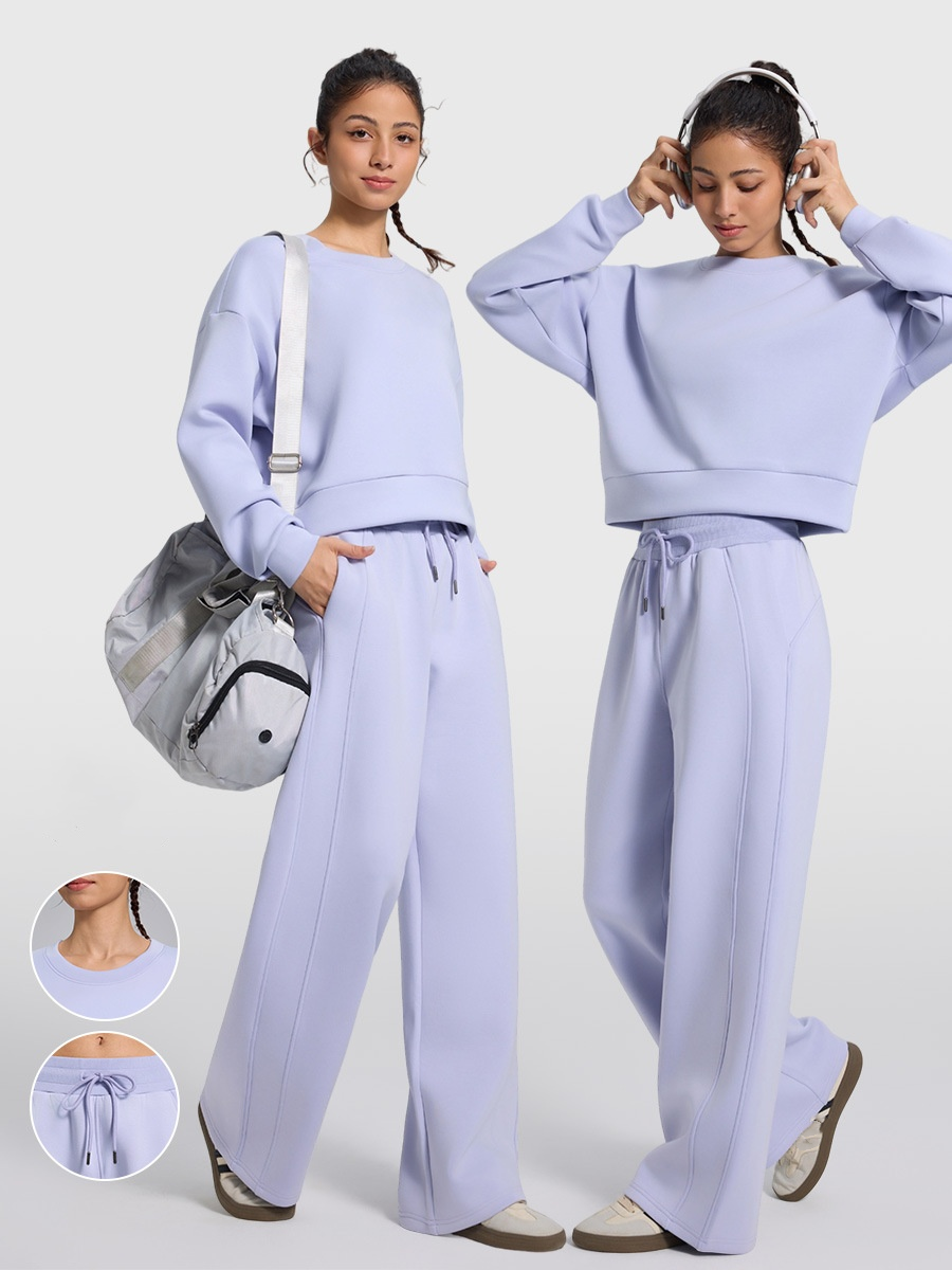 UU-L6523 Sweat-shirt Fitness pour femmes mode et loisirs pull à manches longues ou pantalon de Sport ample à jambes larges costume de Sport d'aut
