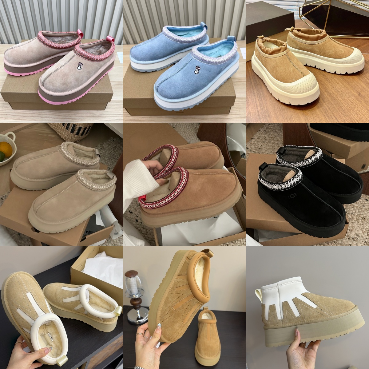 Australia designer slippers designer boot woman clog Tasman Tazz fluffy slipper winter fur platform boot women men slipon shoes suede mustard seed m