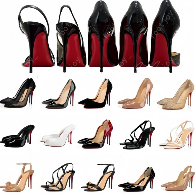 Décolleté donna tacco 6-12 cm plateau punta aperta in vernice rosso nude nero scarpe eleganti da sposa