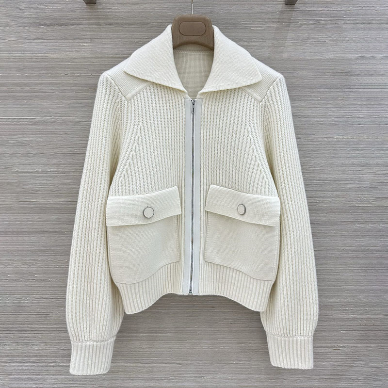 Veste pull de tempérament pour femmes, Cardigans de luxe élégants pour fête au bureau, veste zippée