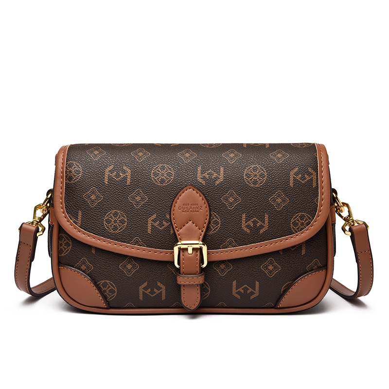 OULAIMEIZI 2026 Hot Luxury Fashion Retro Designer Flap Bag Classic Trendy Printed Brown White Shoulder Bag for Women