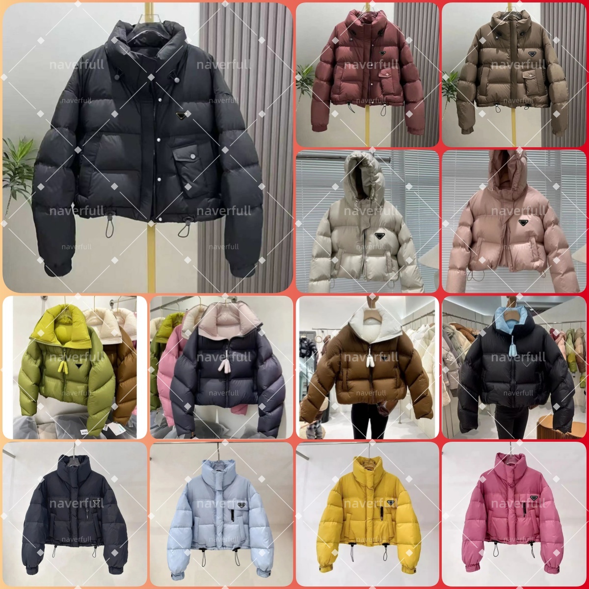 Designer Jackets Women Triangle Logo Badge Jacket Ladies Winter Down Coat Fashion Jackets Adjustable Drawstring Hem Warm Short Puffer Jacket High Qu