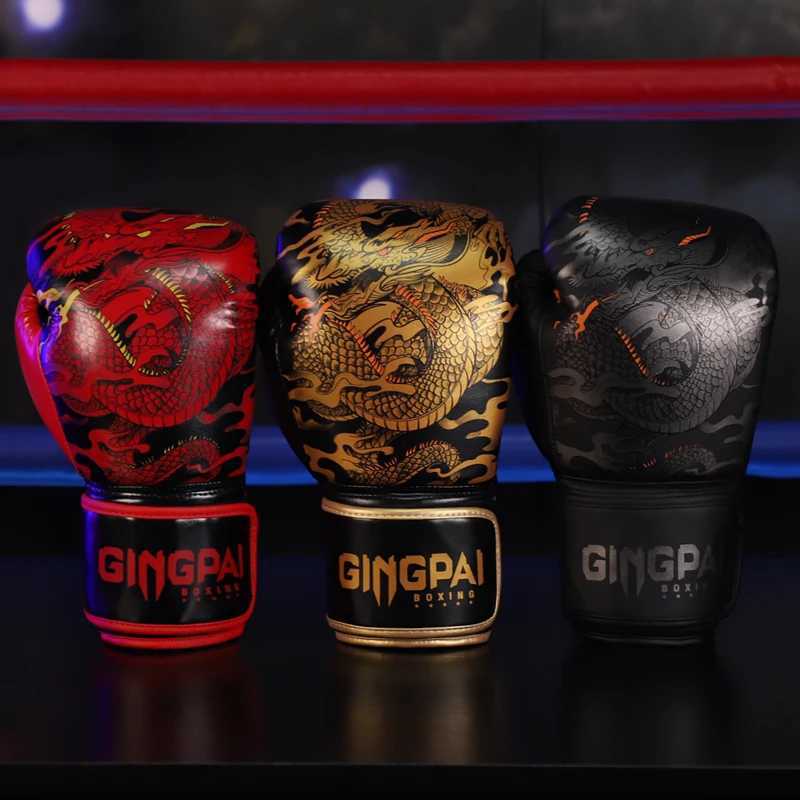 Protective Gear 10 12 14oz Professional boxing gloves adult Sanda combat training practical thick breathable Muay Thai men's punching bag bags
