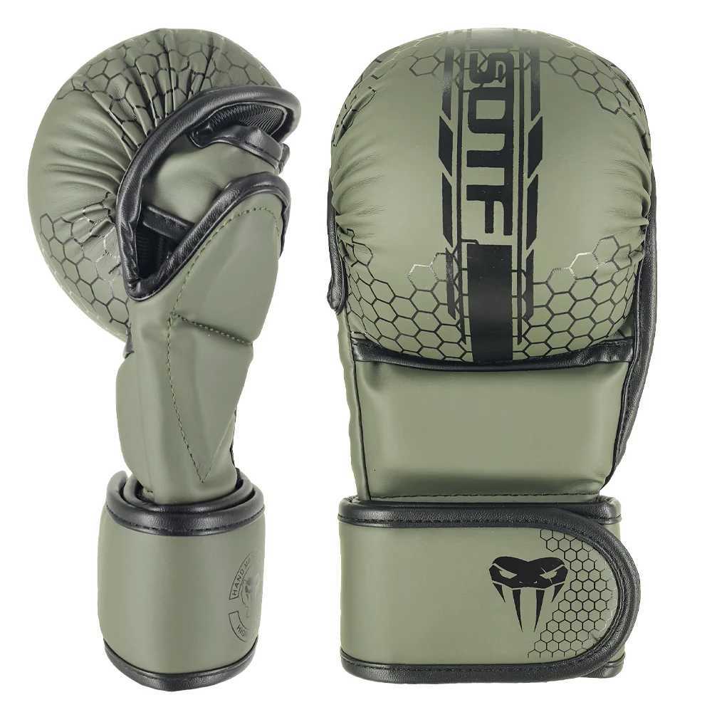 Protective Gear Professional Adult MMA Boxing Training Gloves Half Finger Leather Cushion Sanda Knuckles for Sandbag Q260923