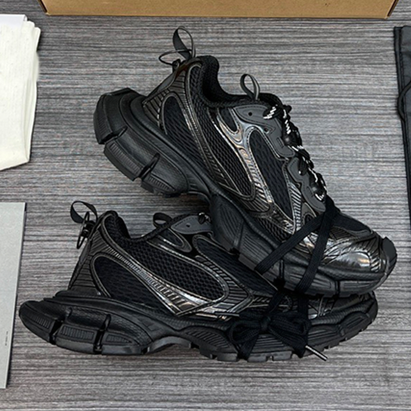 Designer Homme Femme 3XL Noir Sneaker Rétro Effet Usé Mesh Chaussures De Sport Langue Détail Réfléchissant Adapté Voyage Activités De Plein Air