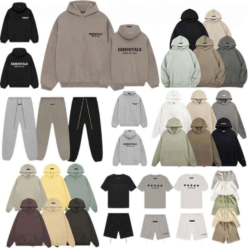 Designer Essentialys Survêtement Sweats à capuche Silicone Monogramme Imprimer Shorts Chemise Hommes Femme Pantalon de survêtement High Street Sw