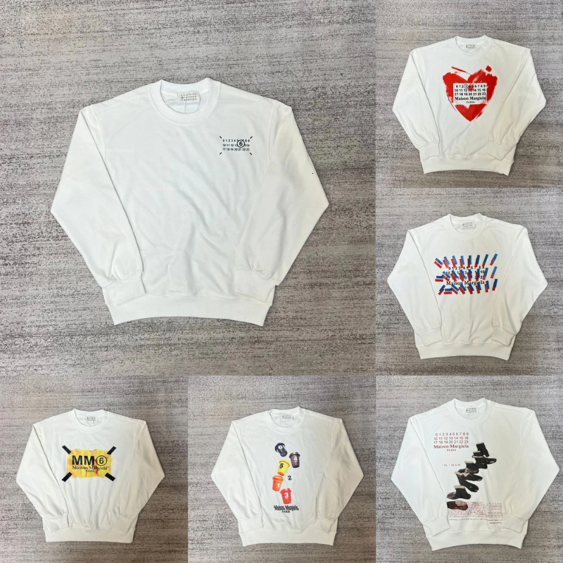 Mm6 Hoodie Men Sweater Simple Designer Classic Mm6 Hoodie Retro Digital Pattern Graphic Cotton Hoodie Luxury Brand Calendar Maison Hoodie Margeilali