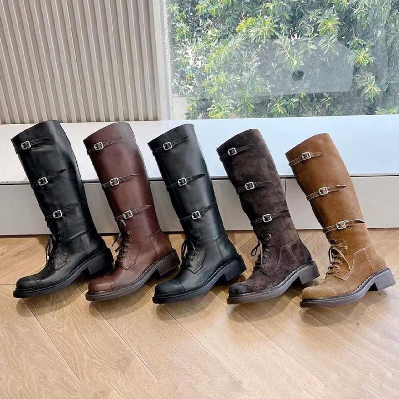 Knee Boot Designer Luxury Shoe Adult Tall boots Black Chunky Platform Gothic Club Night Street Wear Hot Sale Original Design Casual Model Leather Fa