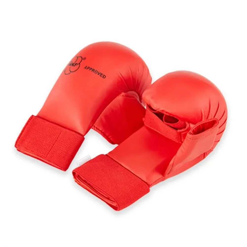 Protective Gear Half Finger Karate Gloves Thumb Protection Practice Training Boxing Gloves Red Blue Thickened Karate Hand Guard Adult Q260923