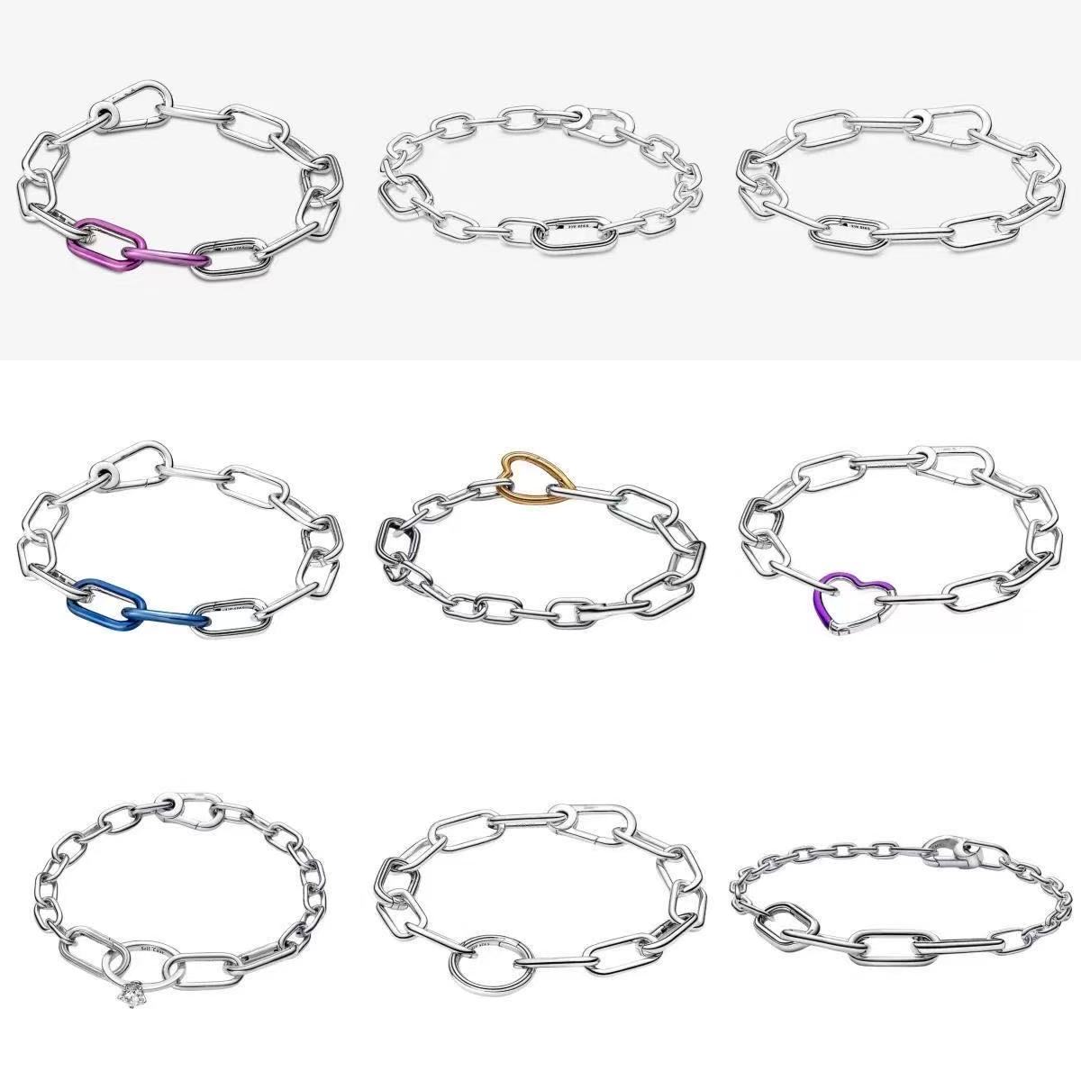 Women Paperclip Link Chain Bracelet Silver Gold Heart Carabiner Clasp Bracelet DIY Stackable Charm Bracelets Fashion Jewelry Gift for Ladies