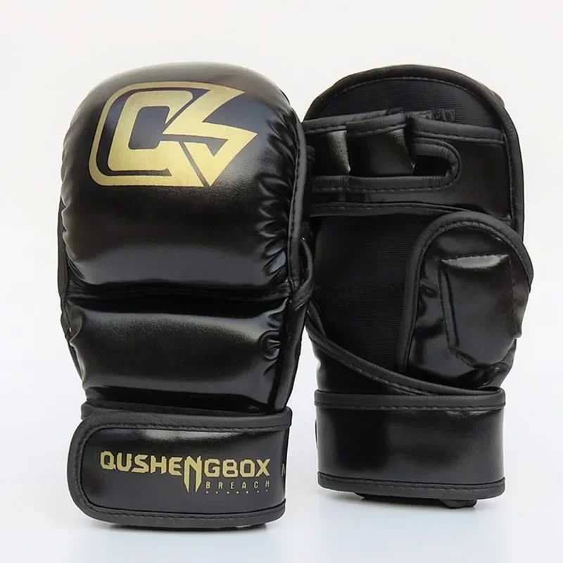 Protective Gear Kick Boxing MMA Gloves Men and Women's Sanda Combat Boxing Half-finger Gloves Thickening Punching Glove for Kids Q260923