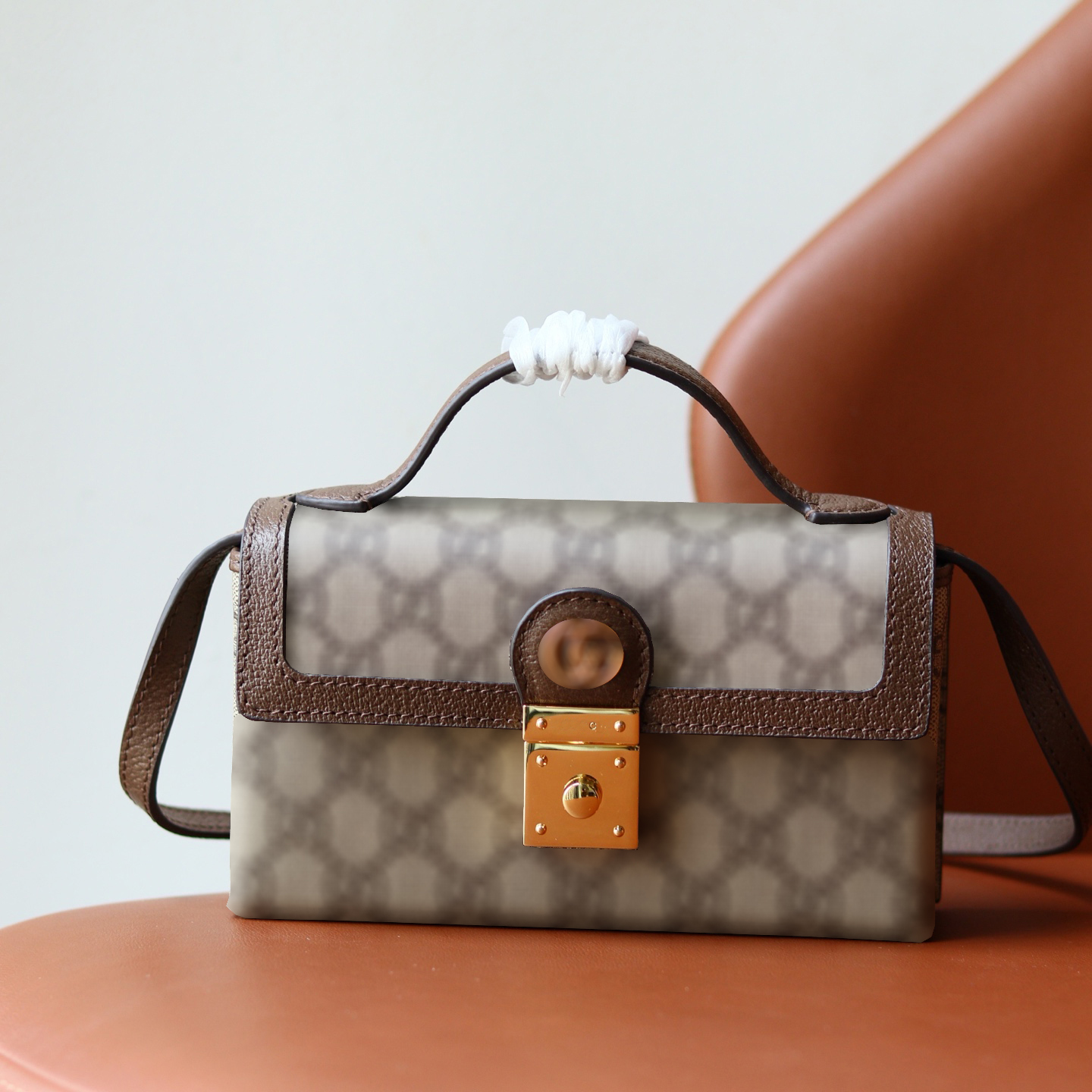 Designer evening bag Monogram Mini Box Crossbody Bag Vintage Canvas Top Handle Handbag with Metal Lock Women Small Shoulder Purse for Daily Trave