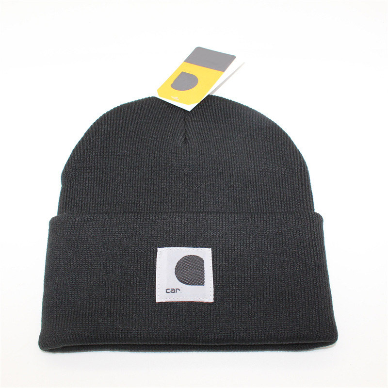 Embroidered Patch Beanie Knitted Designer Ribbed Soft Stretc 46 a5