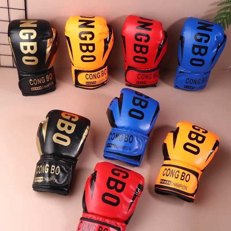 Protective Gear Kids 6oz Professional Boxing Training Sparring Gloves PU Leather Kids Breathable Muay Thai Punching Karate Training Gloves Q26092311