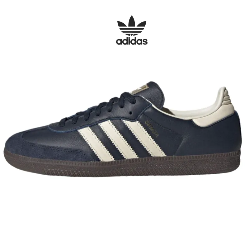 Free shipping Designer shoes adidas originals SAMBA OG comfortable low-top training shoes unisex navy blue
