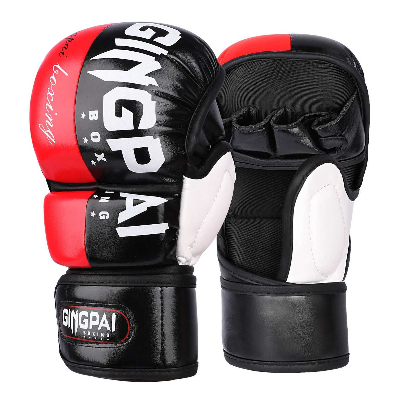 Protective Gear Professional MMA Half-Finger Fighting Boxing Gloves Thickened Sanda Free Fighting Mixed Martial Arts Gloves Training Equipment Q2609