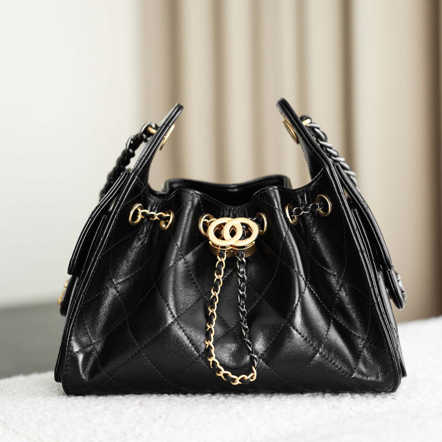 12A designer bag caviar tote bag shoulder bag women's handbag chain crossbody bag luxury genuine sheepskin bag 25 mini bag diamond grid pattern