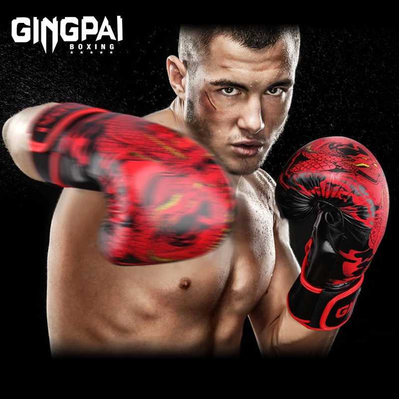 Protective Gear Male Female Men Women Boxing Gloves Chinese Dragon Adult Sanda Muay Thai Punching Sandbag Gloves Professional Training Gloves Q26092
