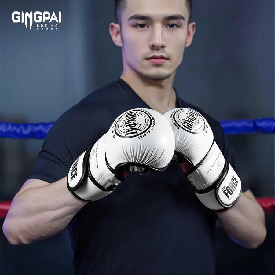 Protective Gear Professional MMA Boxing Gloves Half Finger Sandbag Karate Muay Thai Training Gloves PU Adult Kids Thickened Boxing Equipment Q260923