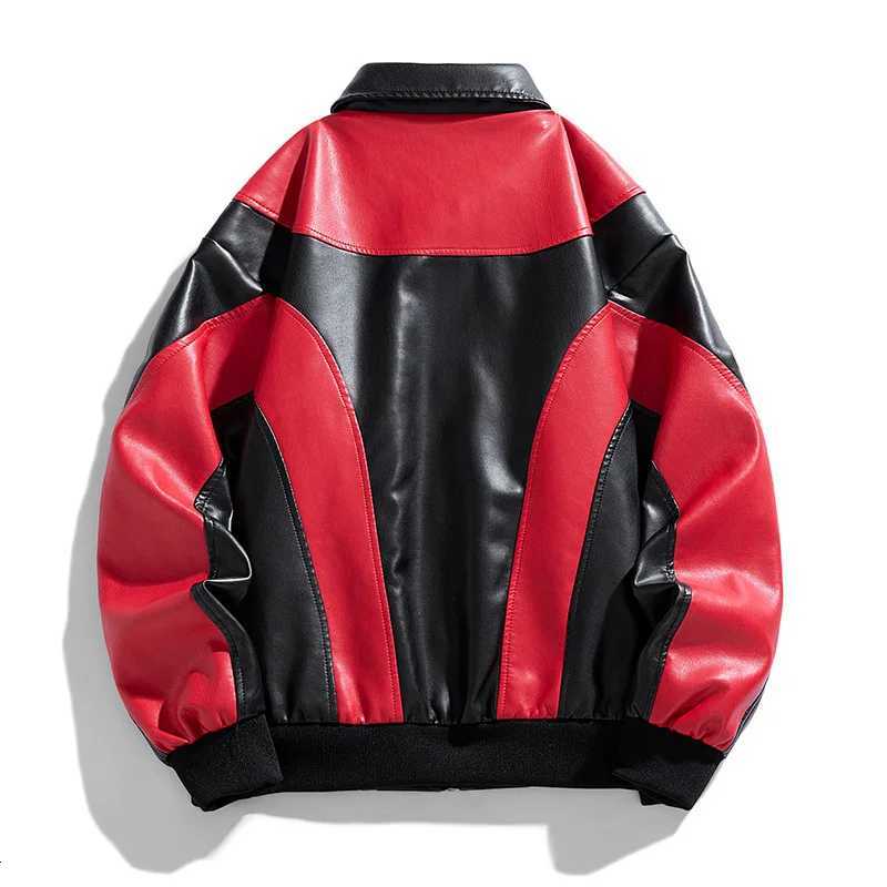 Autumn Patchwork Men Motorbike Winter PU Leather Jacket Vintage Slim Biker Coats Mens Motocycle Jackets Coat Street Wear D260902 52