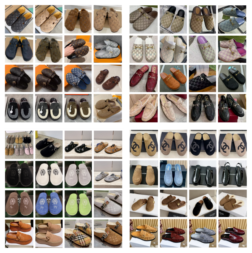 Hommes Baskets Femmes Sandale Pantoufles Hommes Femmes Sandale Slip-Ons avec Doublure en Fourrure - Conception Peau de Serpent en Daim Doux