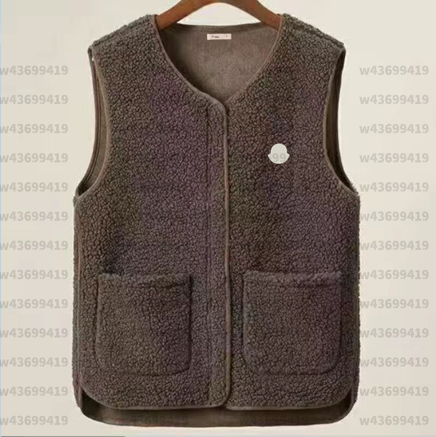 Women V Neck Teddy Fleece Sleeveless Vest Open Front Double Pockets Loose Warm Winter Gilet Waistcoat Plus Size Available