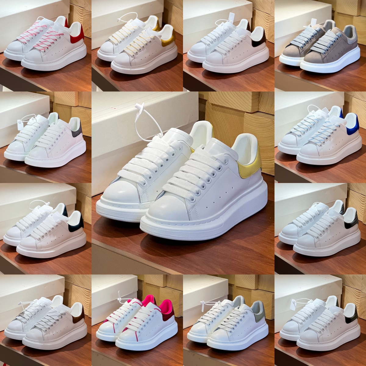 Designer High-version Mens Casual Shoes Womens Leather Thick-soled Shoes Suede Lace-up Height-increasing Patchwork Size 35-44