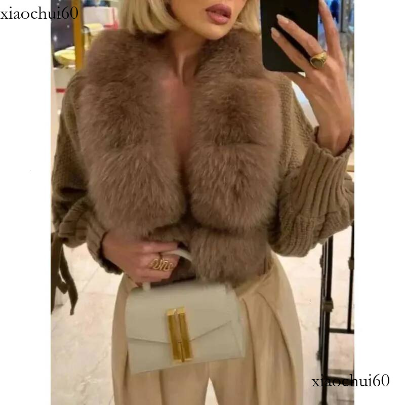 2026 Winter New Fashion Knitting Cardigan Placket Women Casual Real Fox Coat Short Warm Knitted Jacket With Natural Fur dh4345018JY