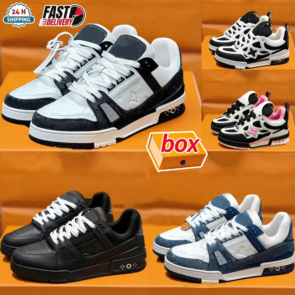 Designer Skates Baskets Baskets Plateforme De Luxe Chaussures Casual Haute Qualité Hommes Femmes Respirant Veau Fleur Gaufrage Chaussure En Plein