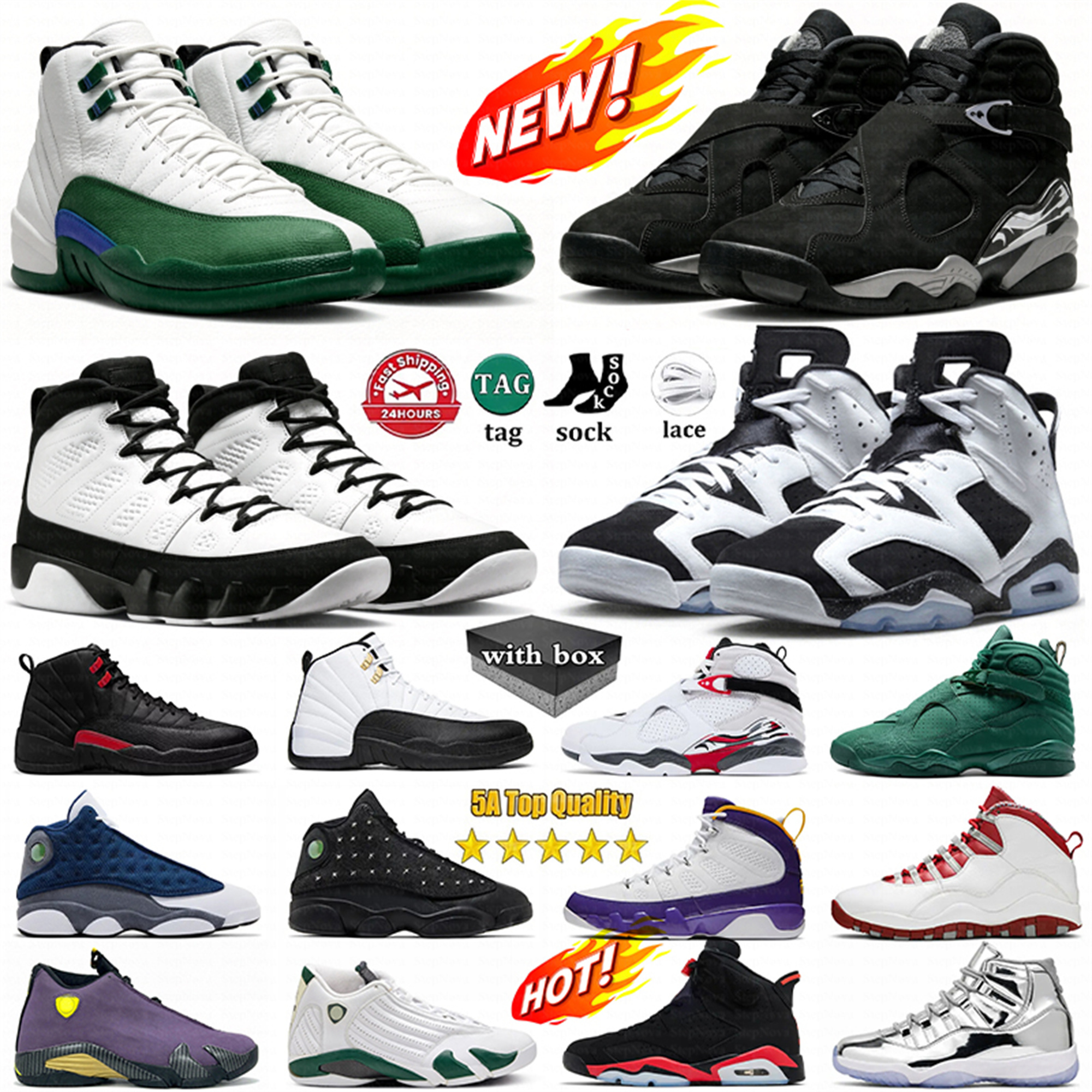 With box designer Basketball shoes 8s Chrome Bugs Bunny 12s taxi Bucks Bloodline 6s Oreo Reverse Infrared 9s Space Jam 6 8 9 12 man sneakers trainer