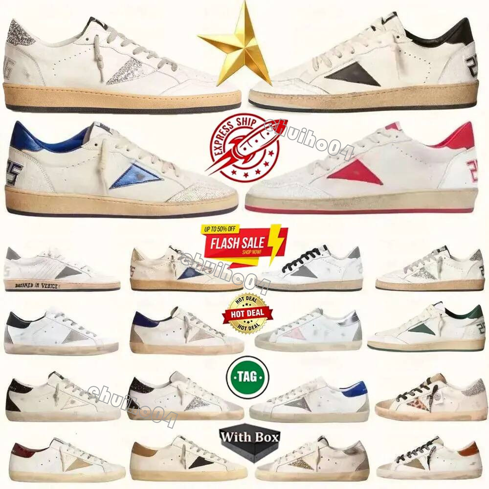 10A Designer Casual Shoes For Man Woman Ball Star Distressed Leather Classic Dirty Sneakers Super Star Old S Shoes School Italy Brand Vintage Traine