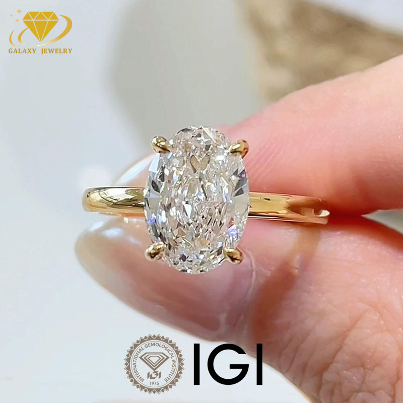 Fine Jewelry Custom 10K 14K 18K Gold 2CT 3CT 5CT Oval Cut Lab Grown Diamond Ring IGI Certified Engagement Ring Lab Grown Diamond