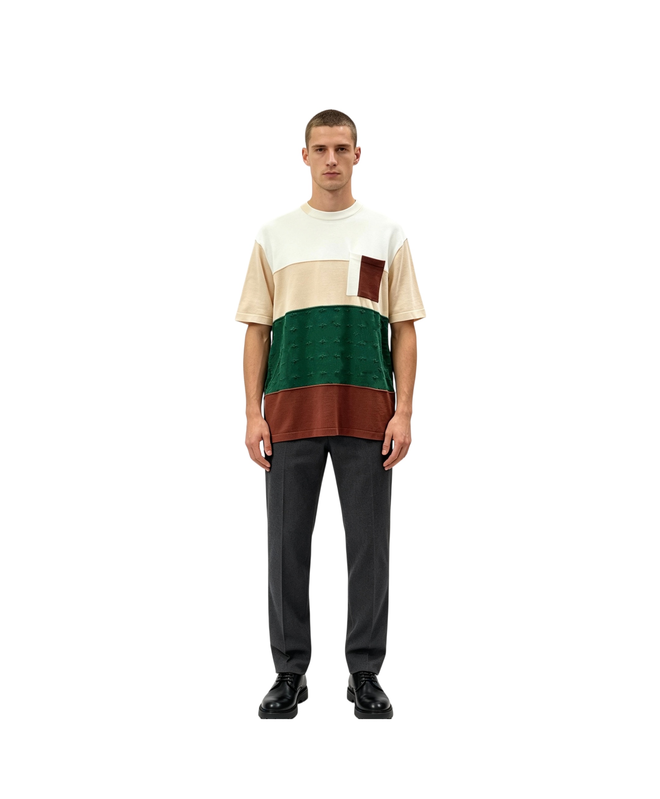 Men's Plus Tees Polos Round T shirt plus size neck embroidered summer street pure cotton knitted designer t shirts Color blocked wool knitted s