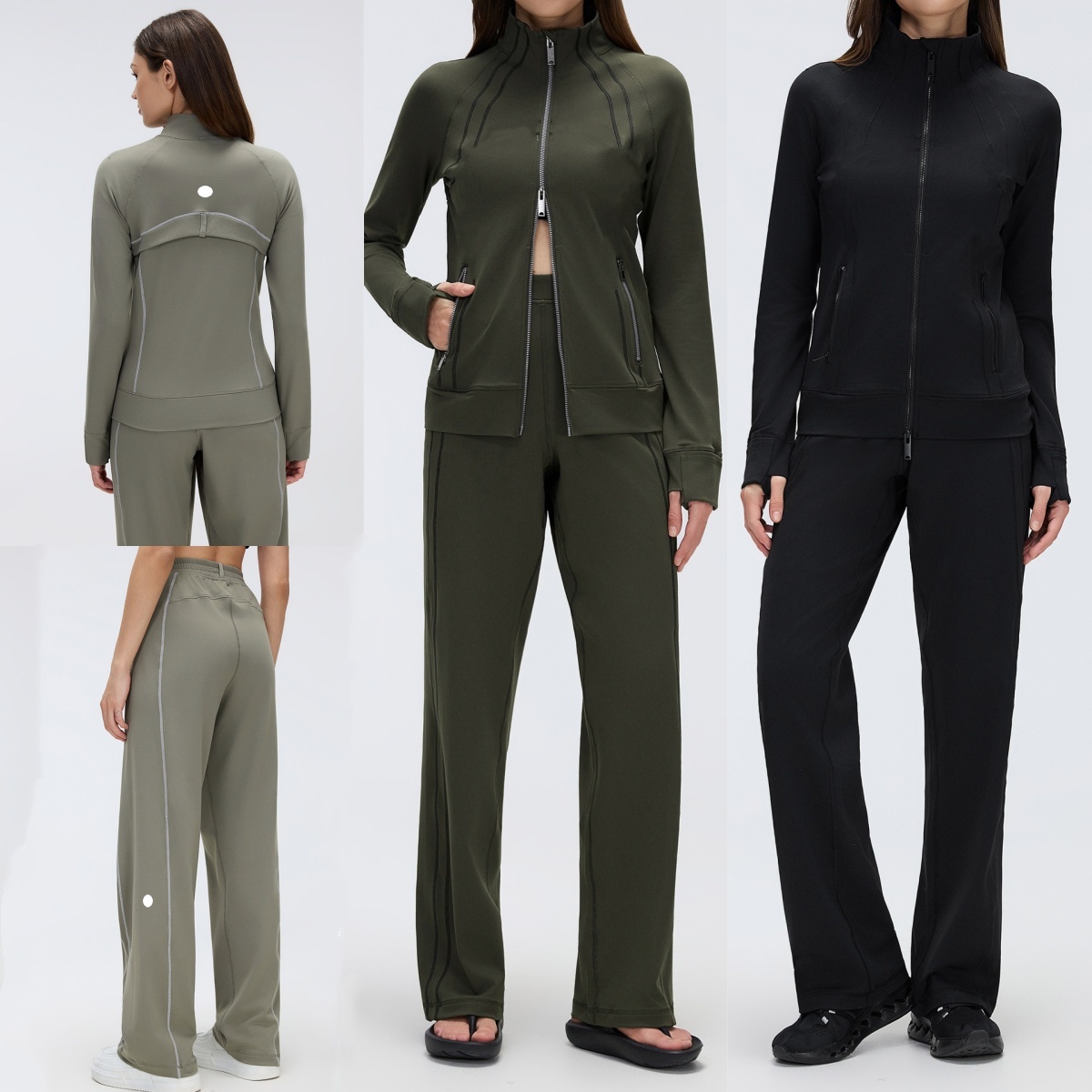 UU-L6482 Ensemble veste de Yoga coupe cintrée pour femme tenue athlétique deux pièces veste de Yoga pantalon ensemble Chic femme athloisir garde-