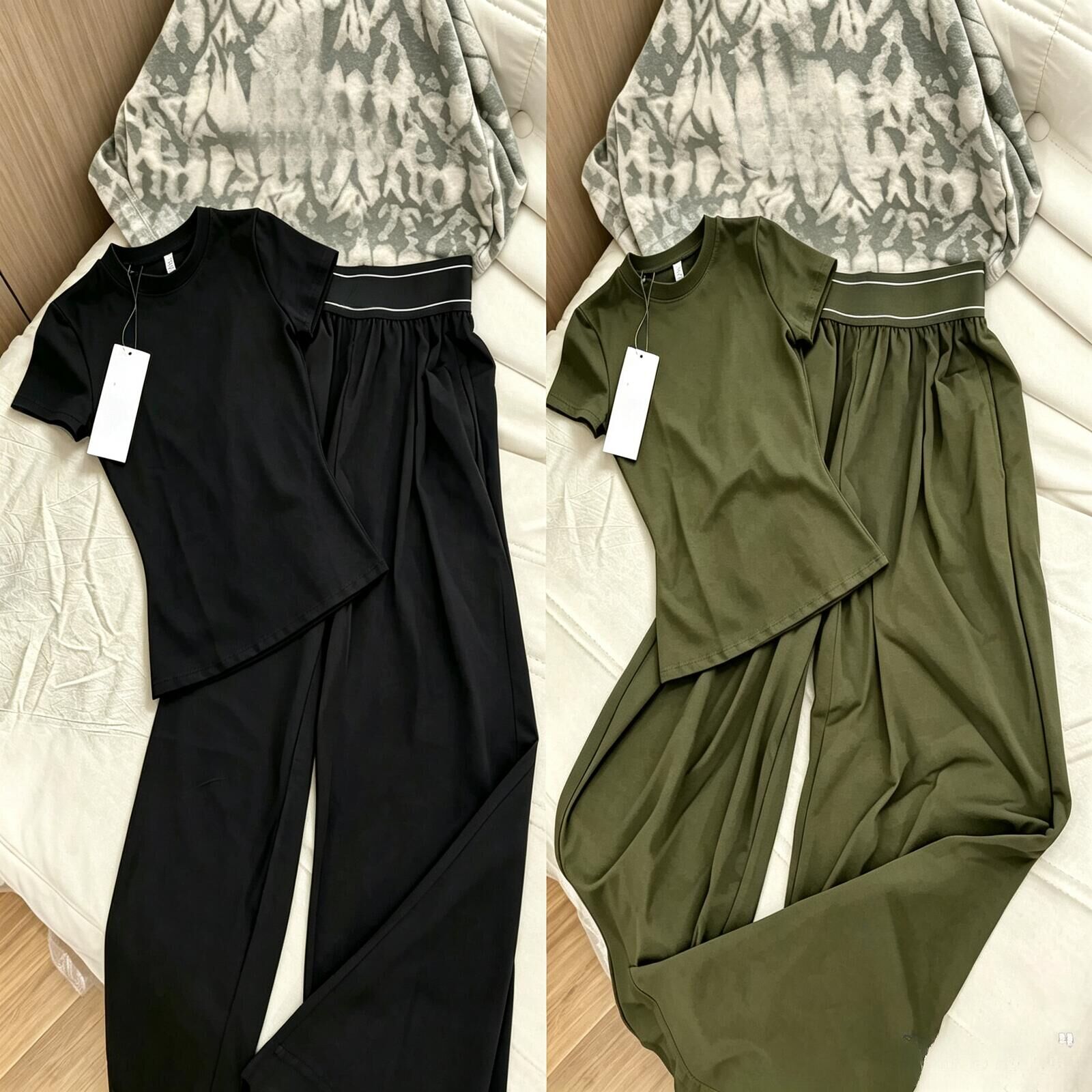 Women Designer sweatpants Letter Printed T Shirt Pants Sets Tops+Suit Up trousers 2pieces set Jacket Yoga Sports Cloth Top yoga Tshirts Tees Short S