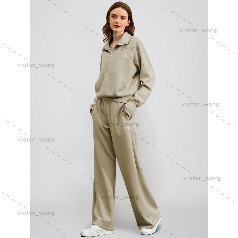 020 Designer Women's Half Zipper Sweater Set Clothing Suit Fashion Half Zipper Sweatshirt Straight Pants Tracksuit Sportswear