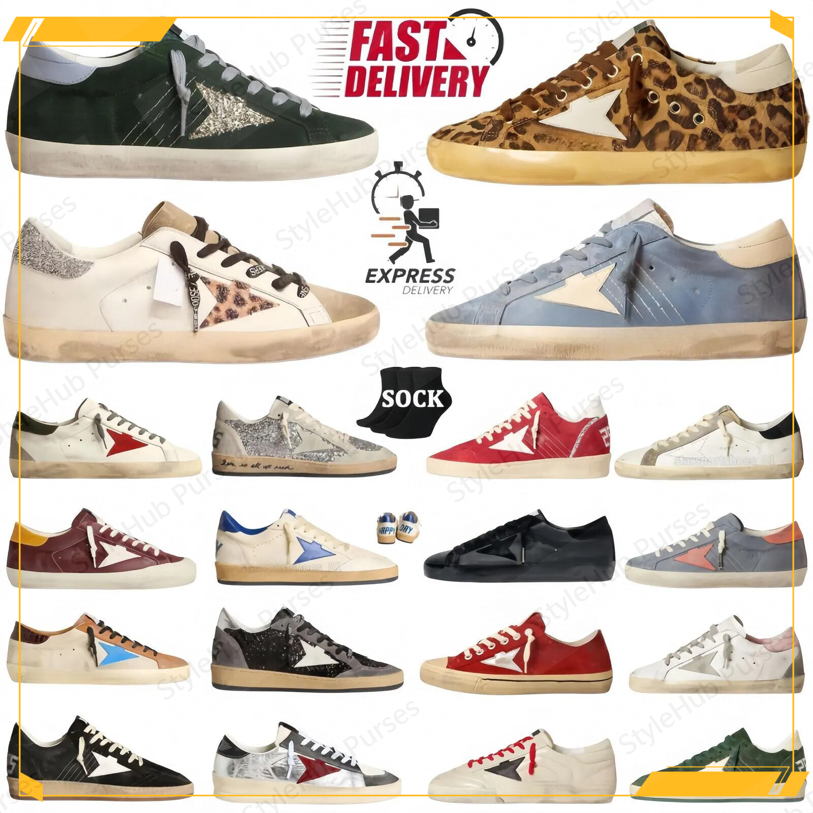 Classic casual designer brand men and women sports shoes star shoes superstar dirty shoes retro leather Italian training golde goodse New goldenshoe