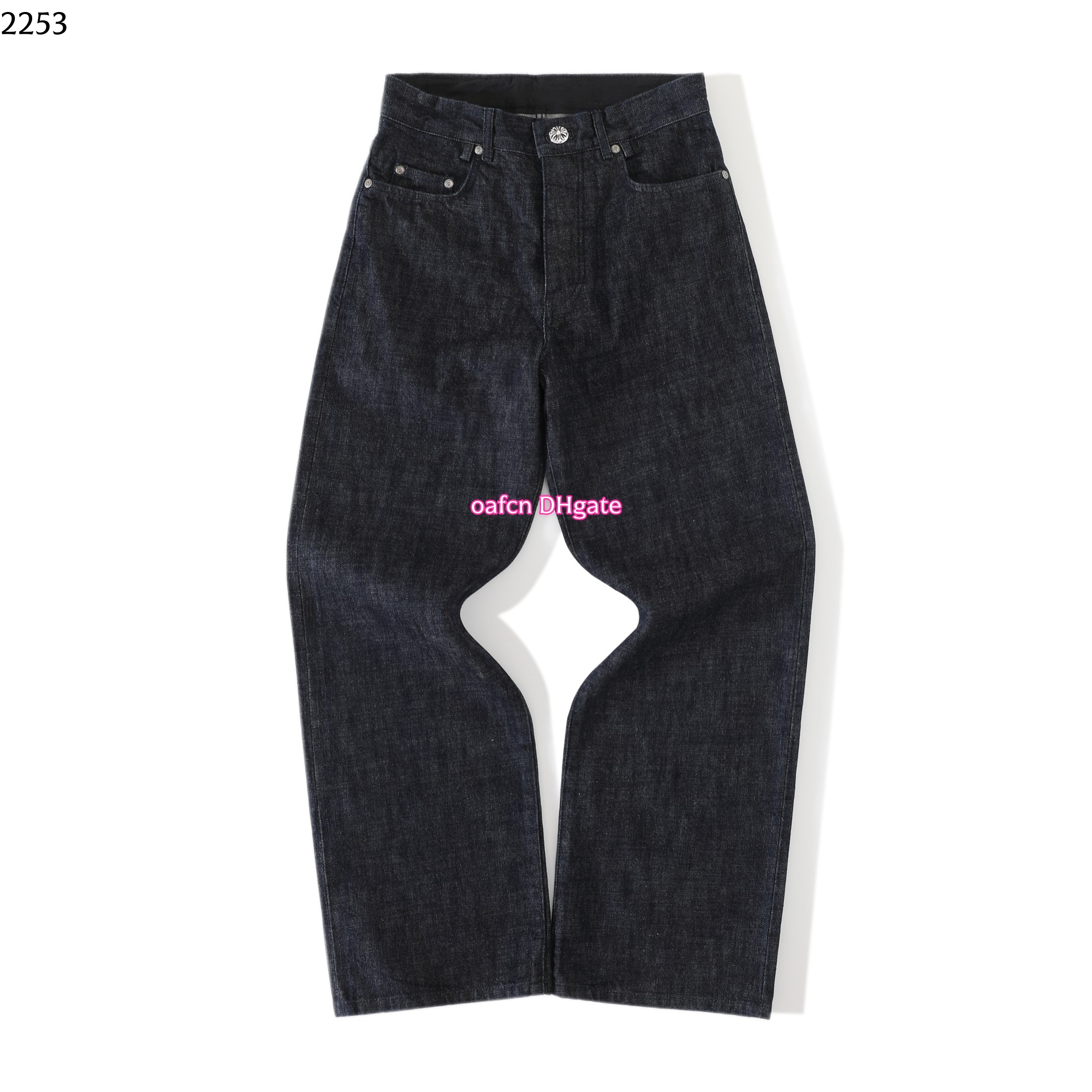 Chrome Jeans Designer Luxury Men Jeans Women Ch Leather Label Washed Couple Street Loose Denim High Quality Pants popular jeans for men 2253