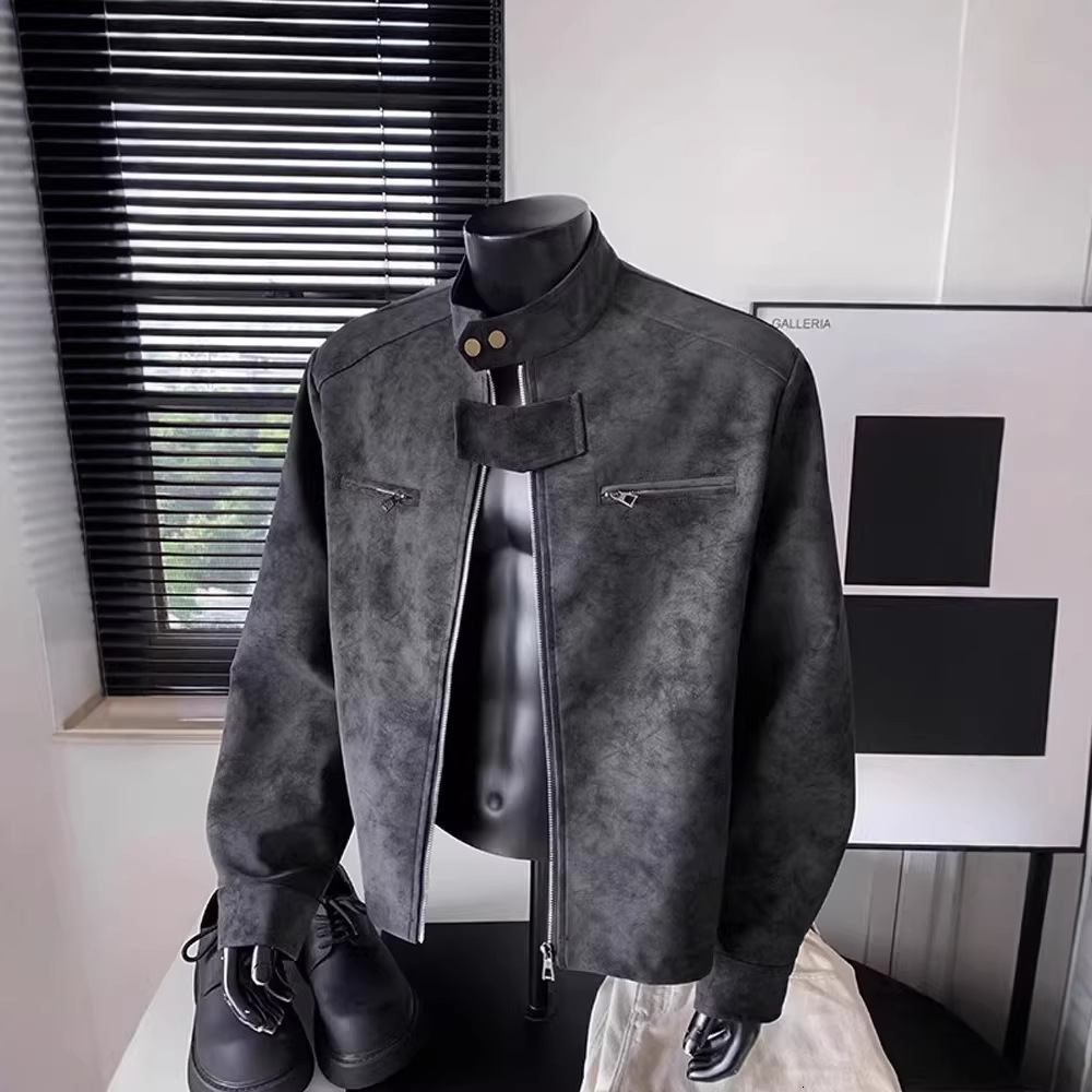 Designer Jacket American Luxury Fashion Brand Men's Stand Up Collar PU Leather Slim Fit Flying Baseball Jacket Youth Outdoor Sports And Leisure