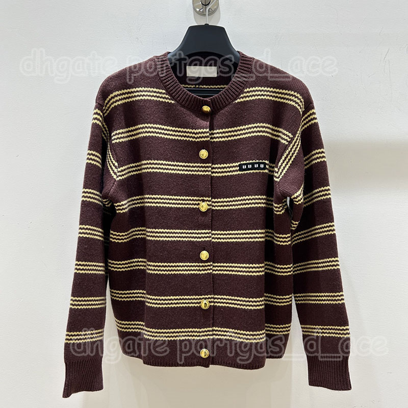 Designer rayé pull cardigan de luxe femmes à manches longues cardigan automne printemps décontracté quotidien style de rue resort vacances pulls