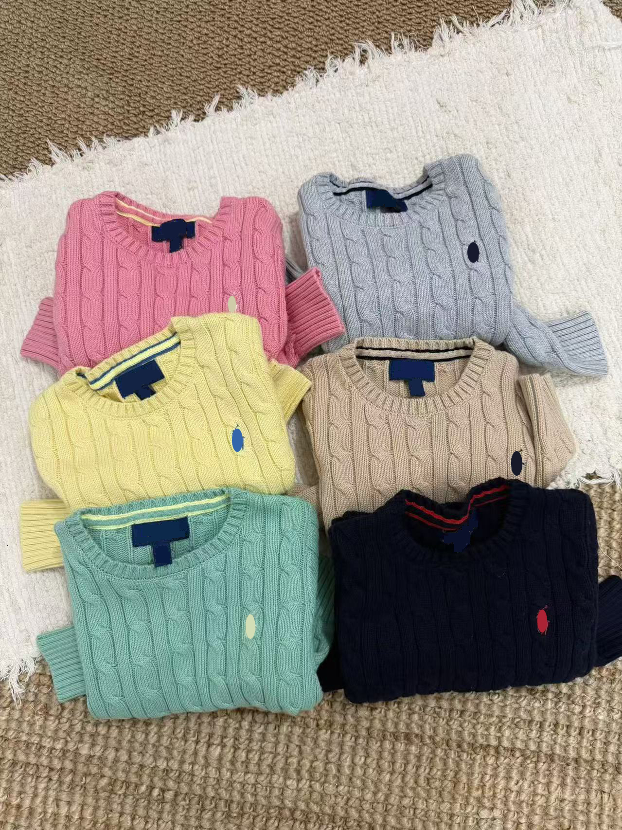 Mode enfants vêtements de créateurs pull pull en tricot pour garçons et filles hauts col rond à manches longues pur coton pulls pulls vêtements p