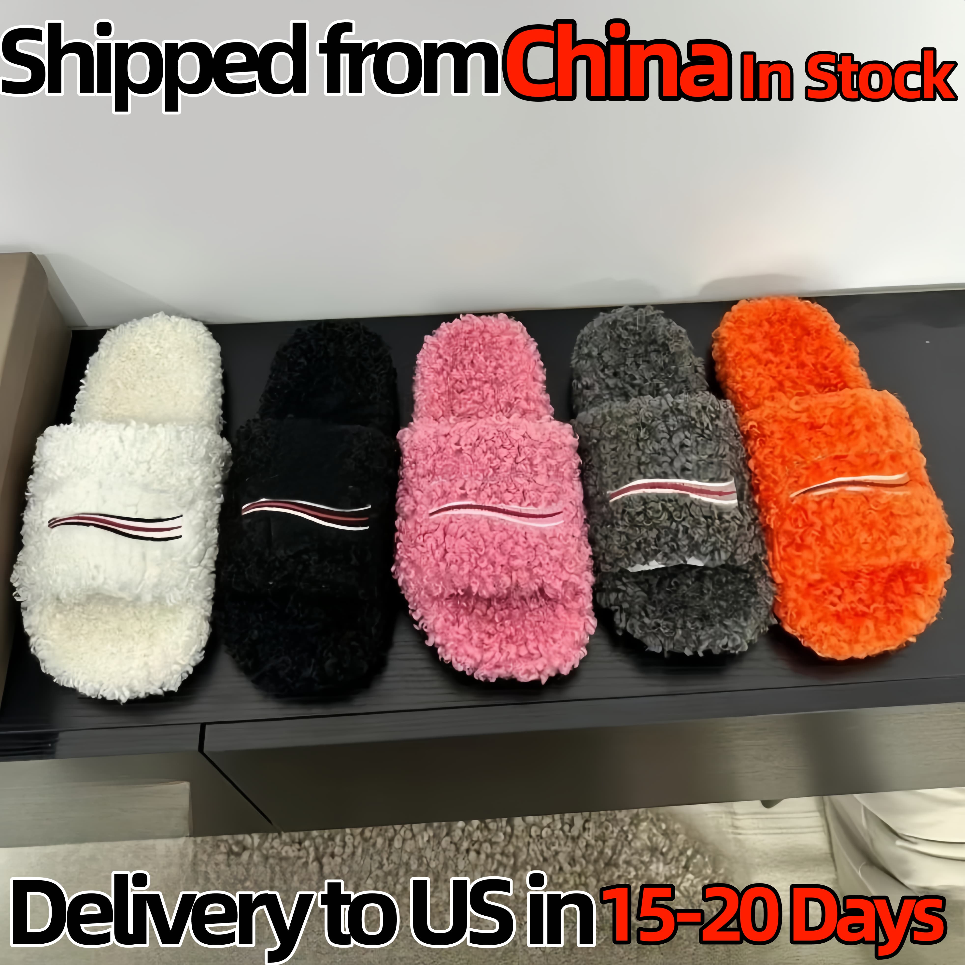 Luxury furrys slides men women Cotton slipper retro slides Brand designer fluffy fashion home unisex trend all go black white yellow pink orange 36-