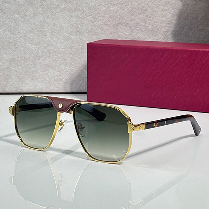 Designer Square Sunglasses CT0594S Fashionable mens metal frame Nylon lenses Personalized leather screw glasses Man outdoor sports cycling sunnie